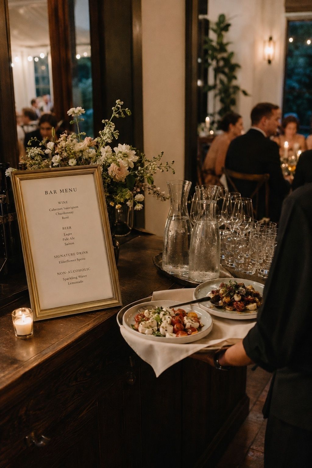 Food, bar and service support for 50 guests