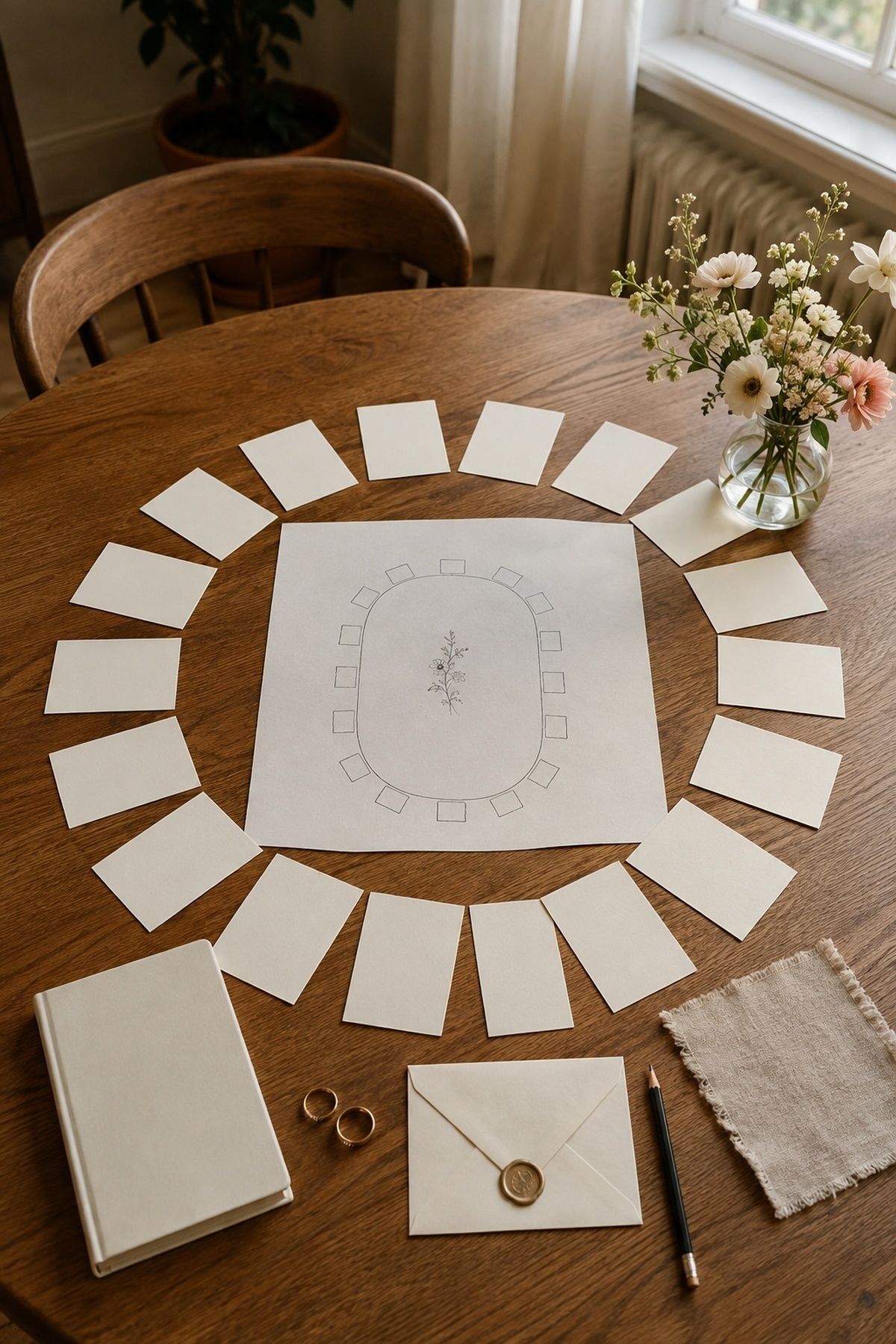 Couple deciding who is in their small wedding circle
