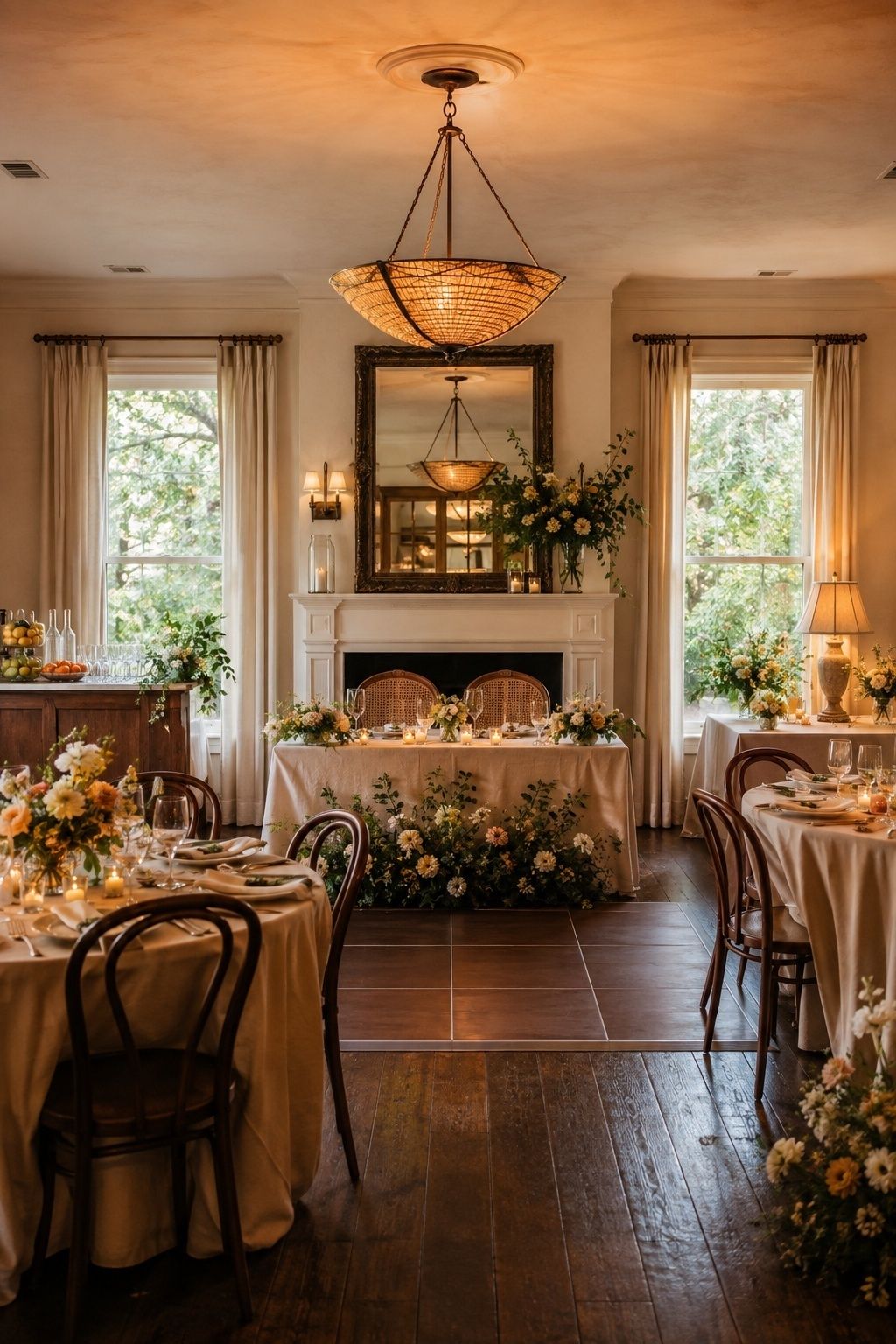 make the indoor plan feel like the main event at an intimate indoor summer wedding reception