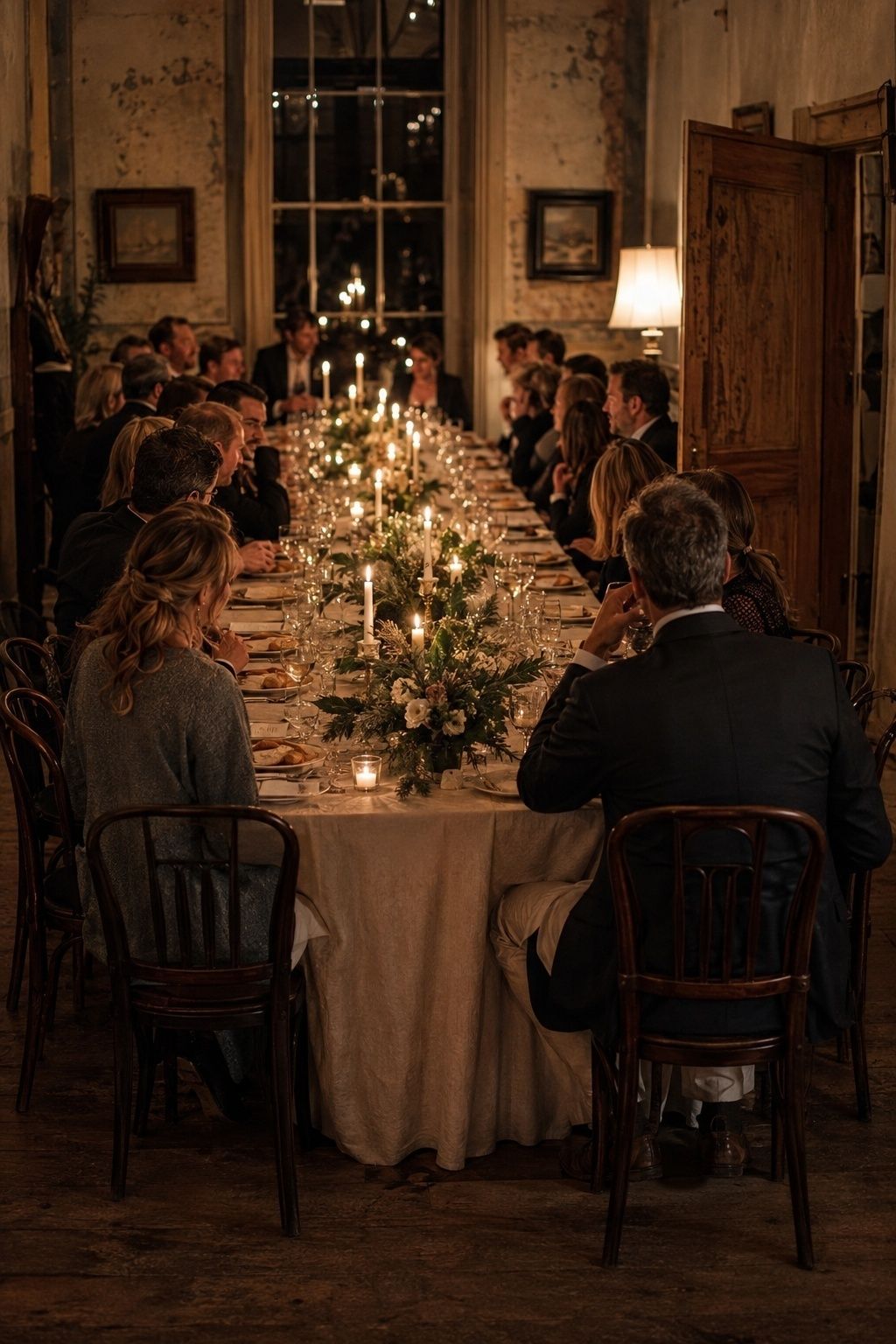 One long table or connected reception tables