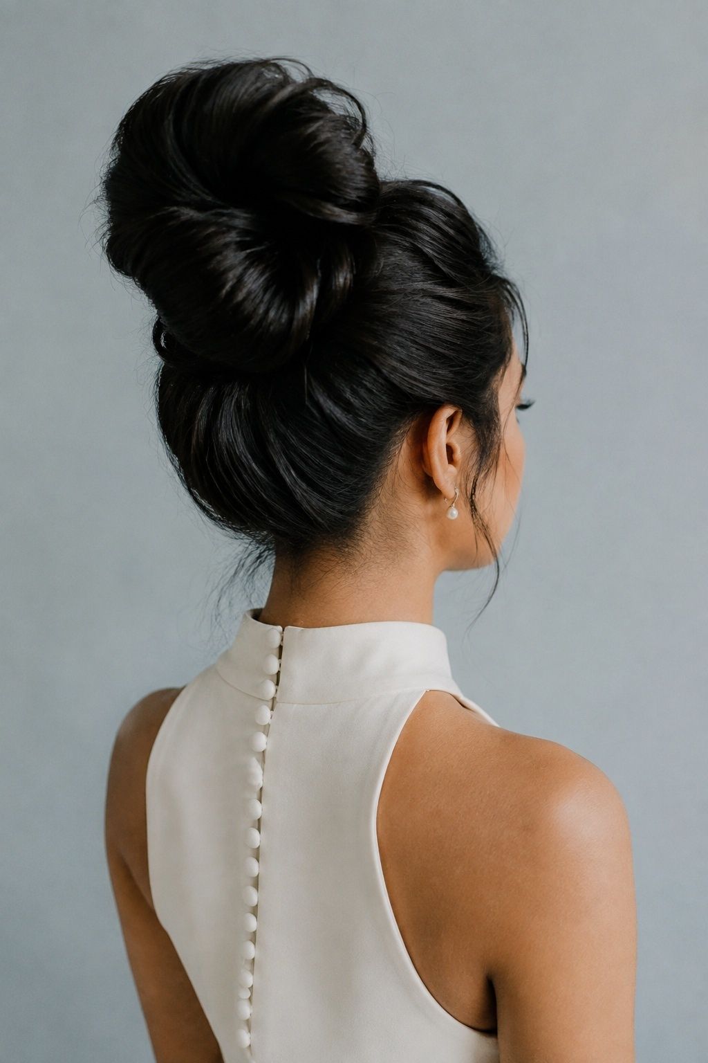 High infinity bun with clean lift