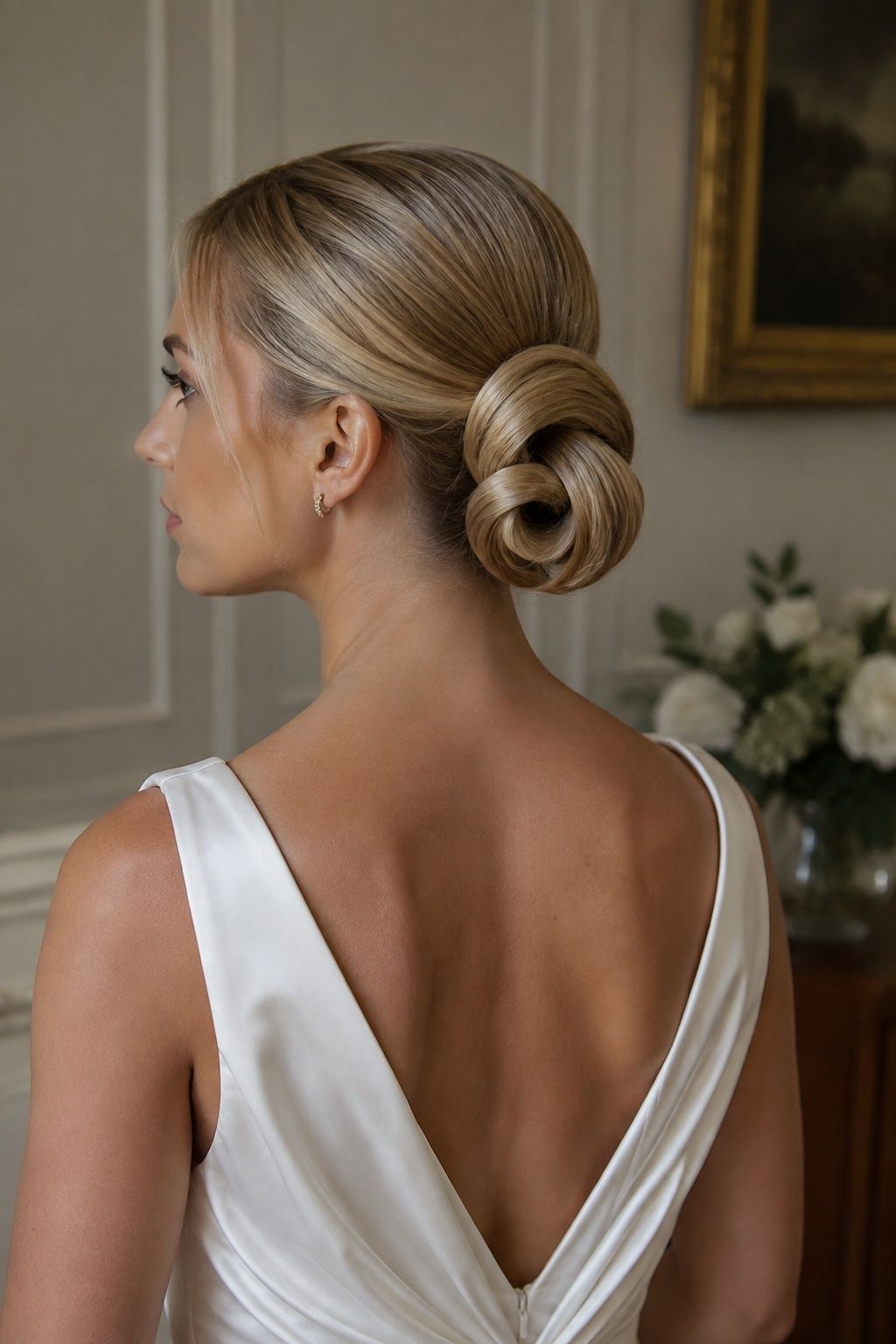 Polished infinity bun made with a bun form