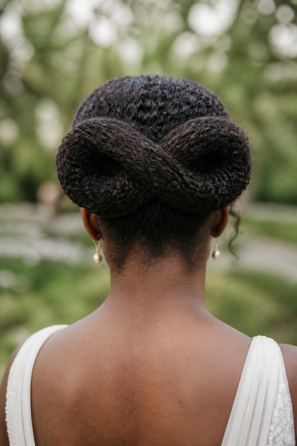 Infinity bun on curly hair