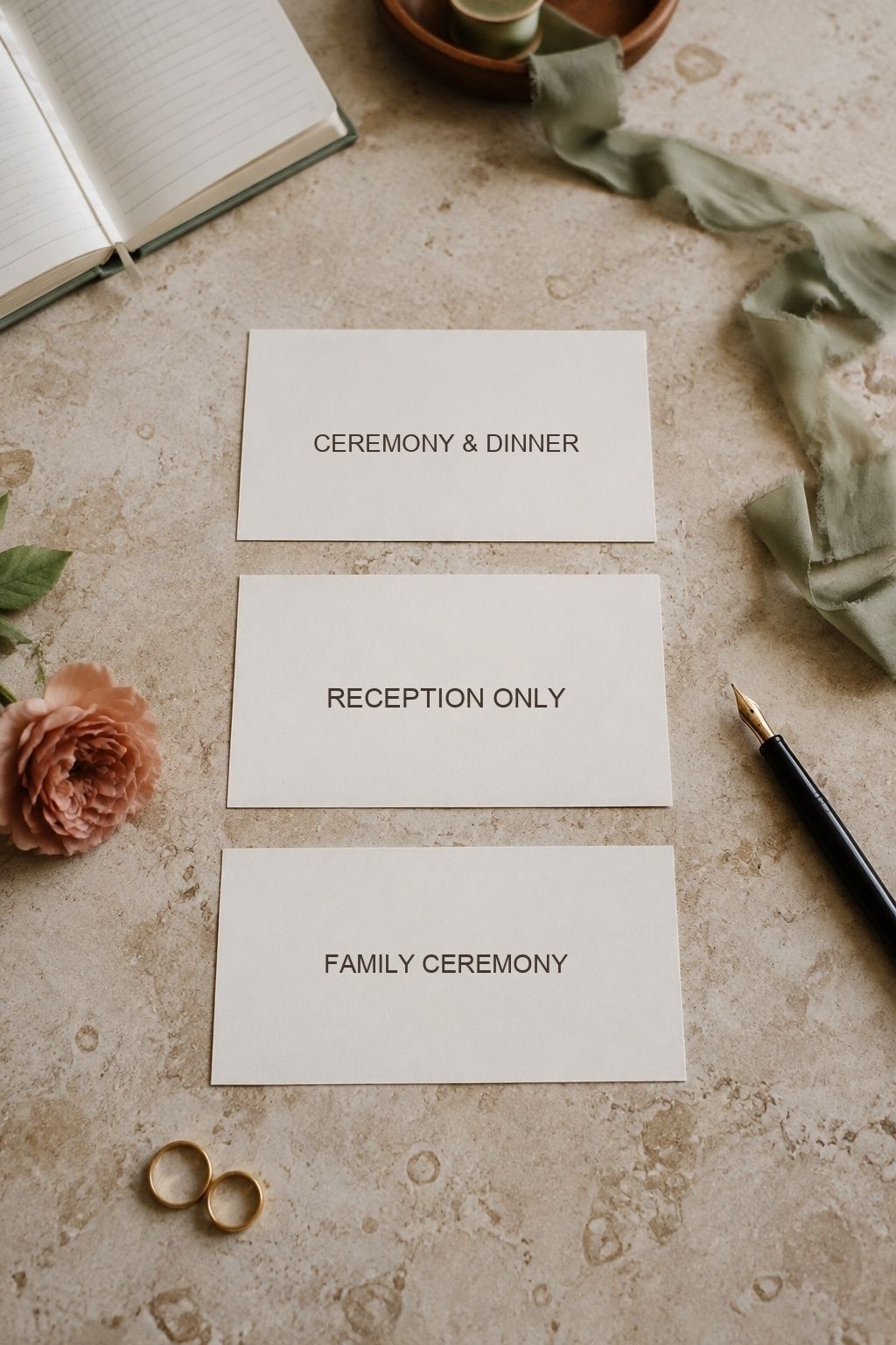 Wedding invitation worded for the type of event