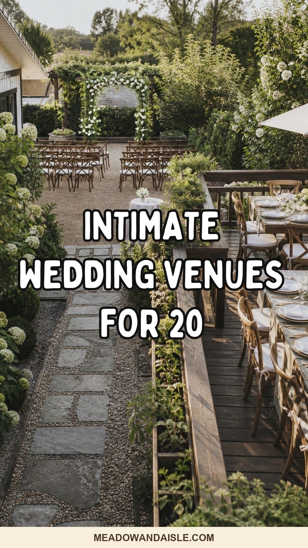 Pinterest pin for intimate wedding venues for 20 guests