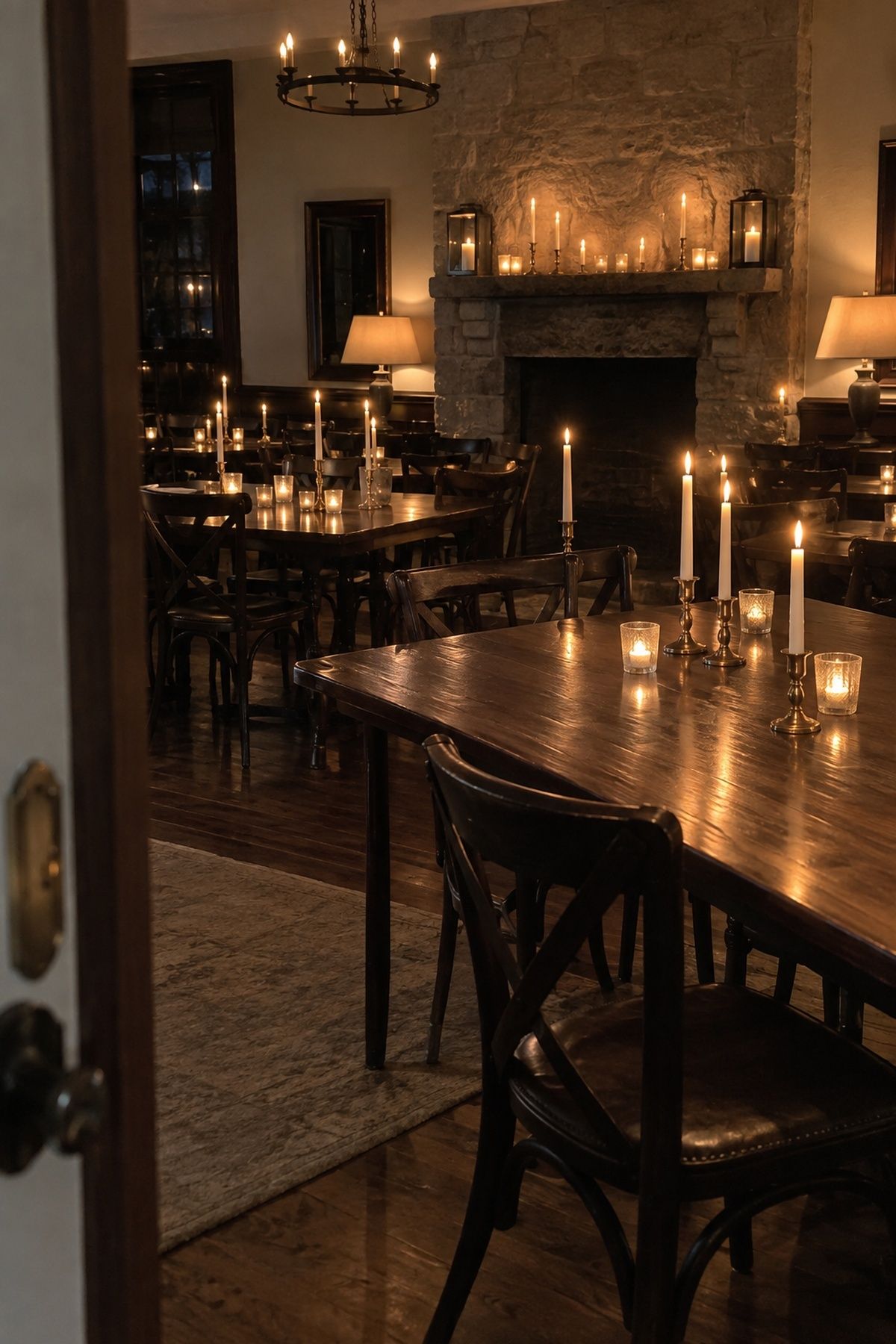 Candlelight as the main decor at a January wedding