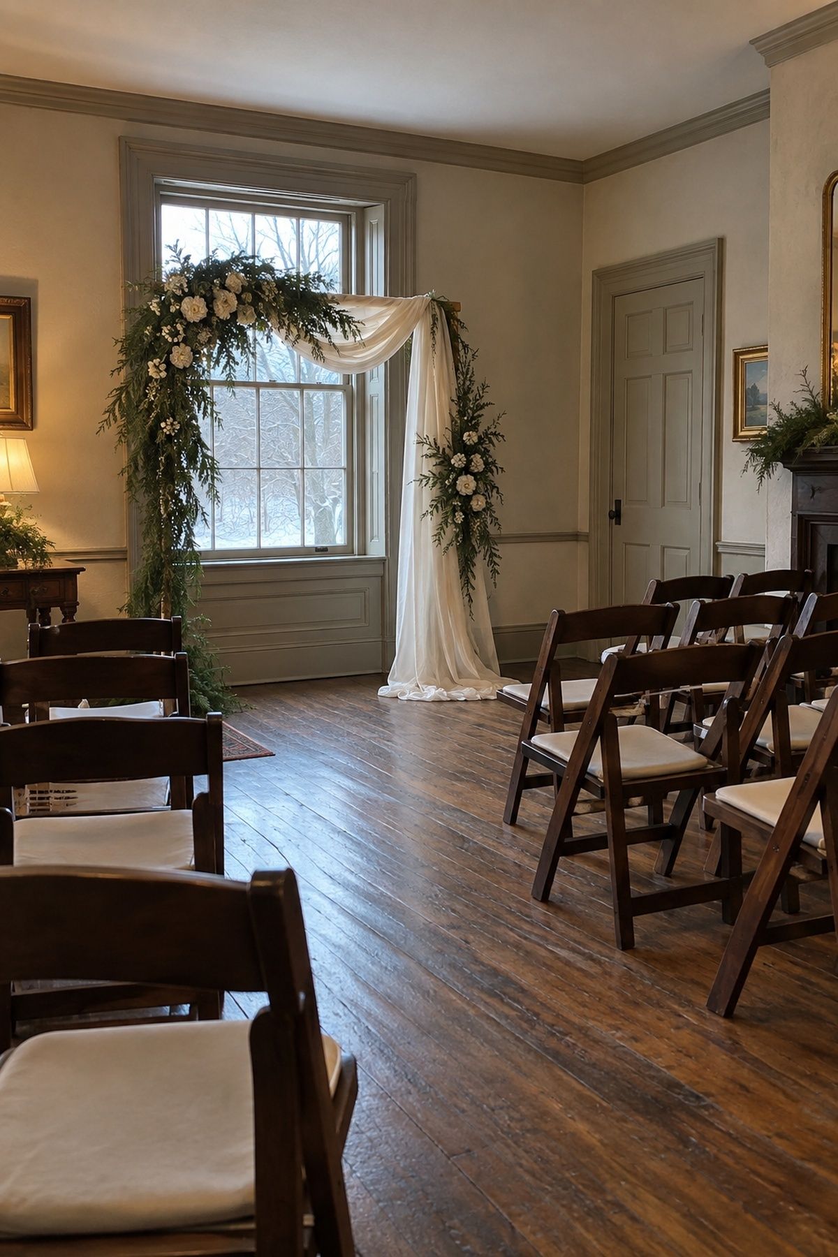 Single focal point at a winter ceremony