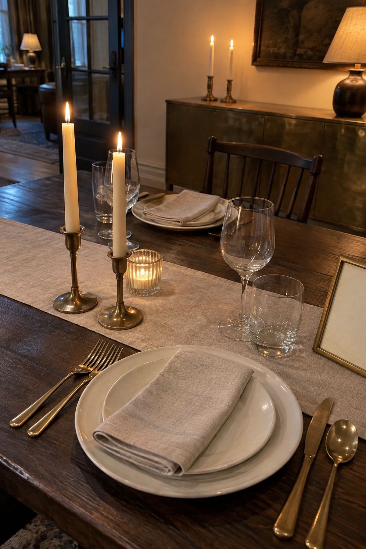 Restrained metallic accents in winter decor