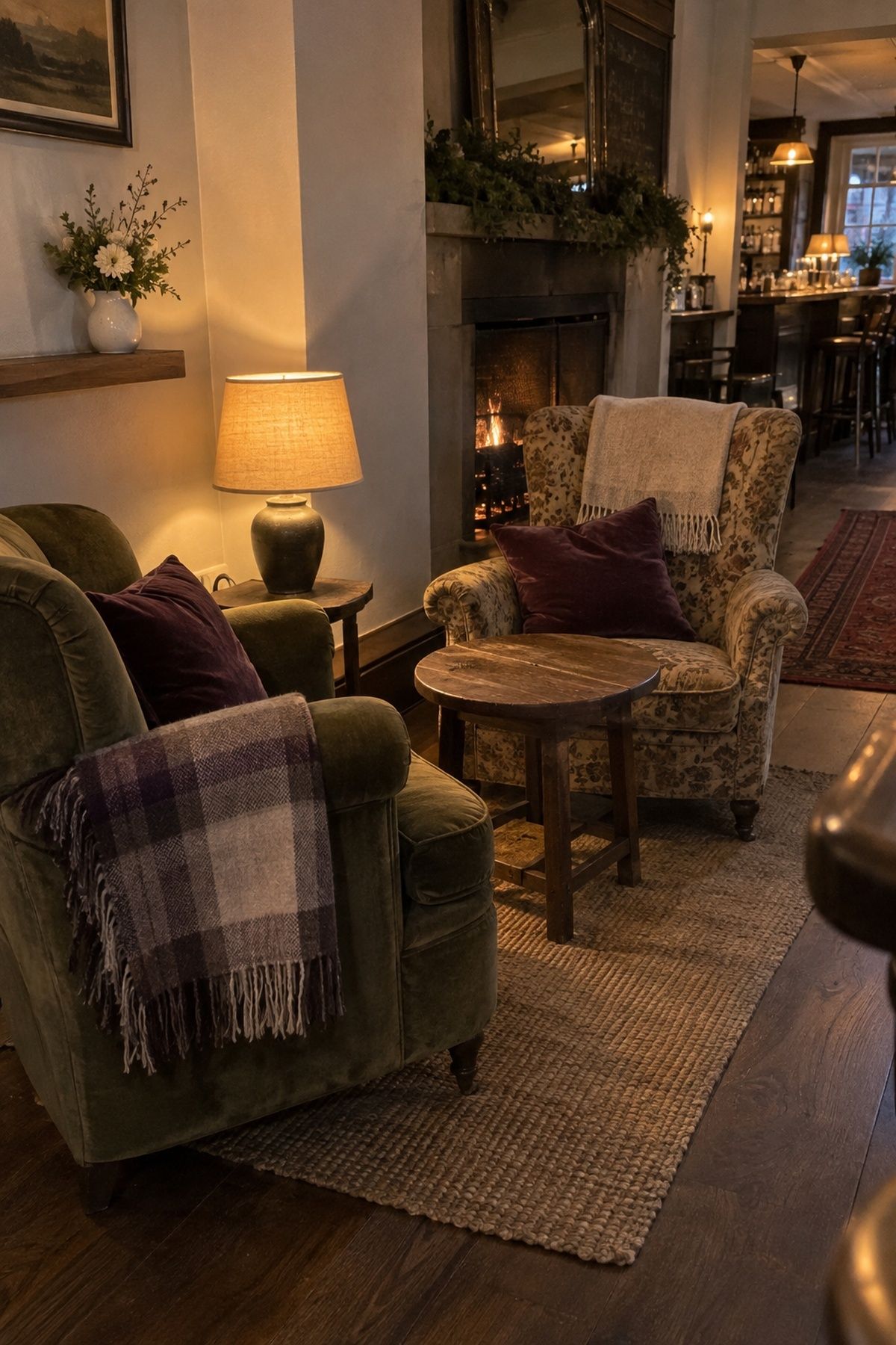 Small lounge corner at a January reception