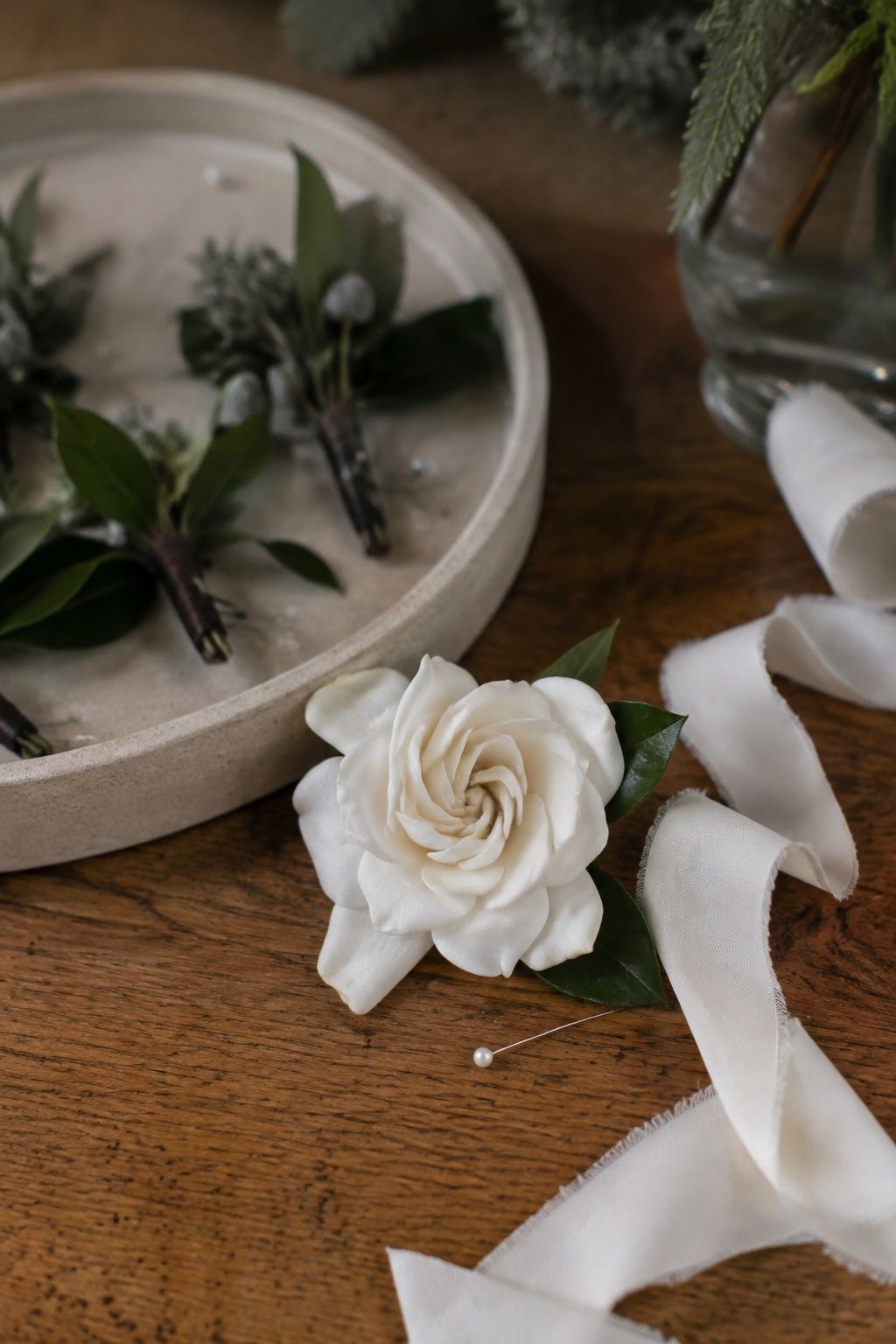 gardenias for one fragrant accent for an intimate January wedding