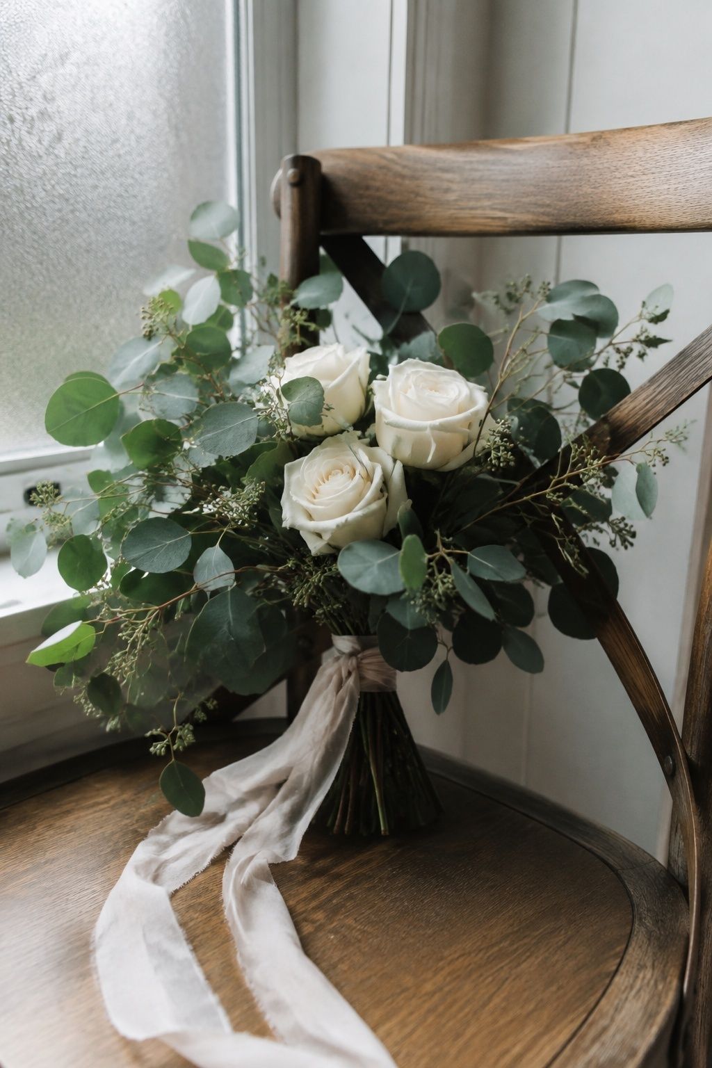 eucalyptus for soft greenery for an intimate January wedding