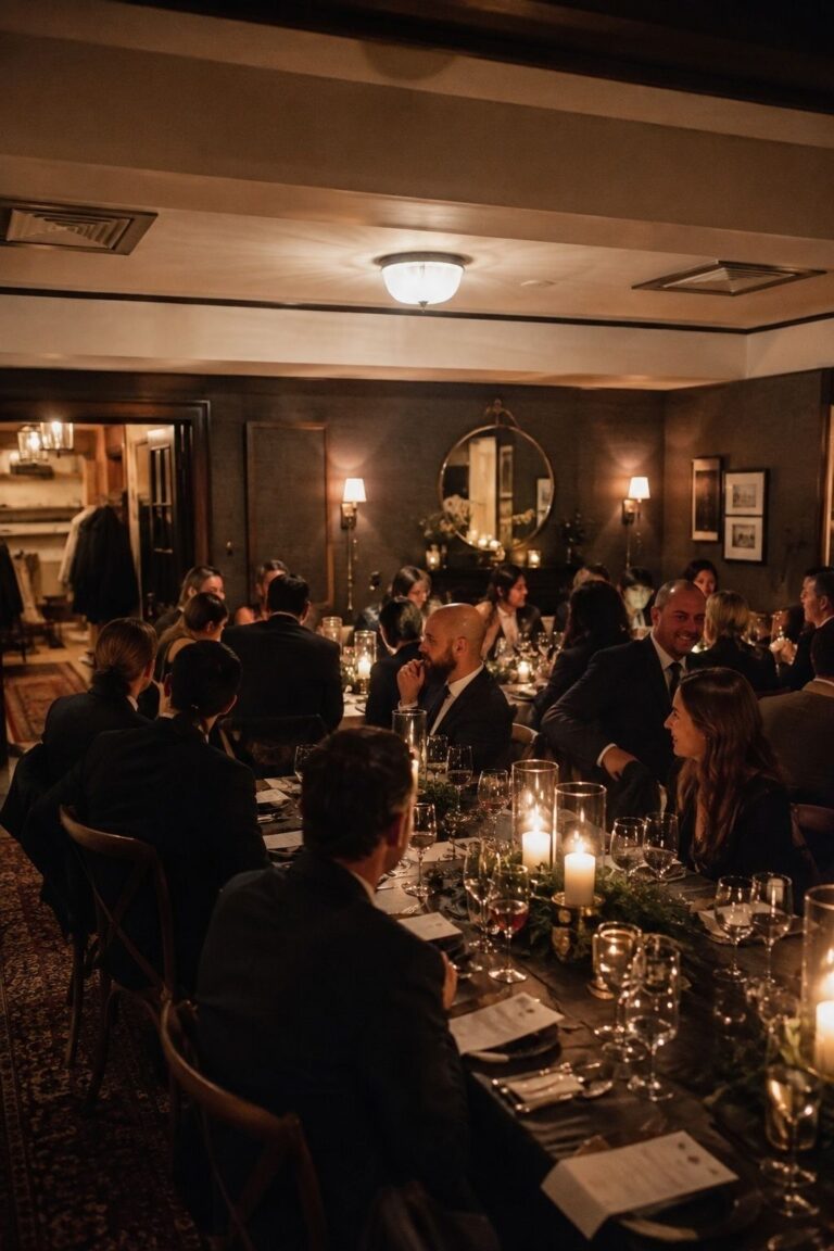 Choose a private dining room over a large ballroom at an intimate January wedding reception