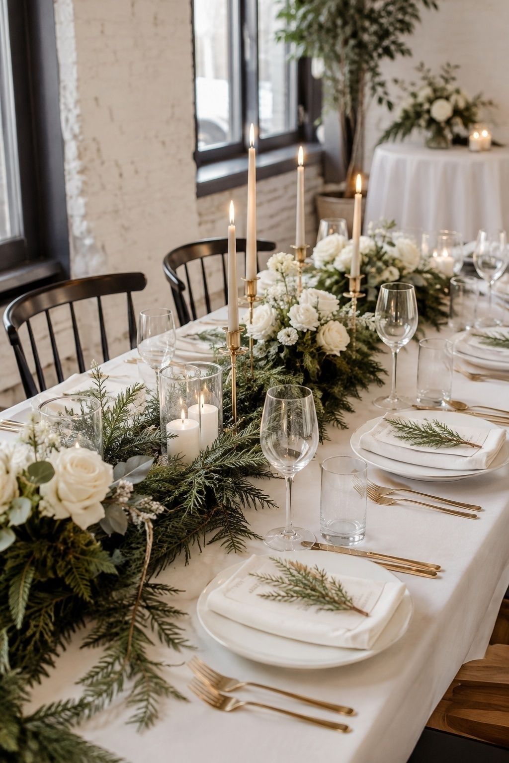 Minimal ivory and evergreen theme