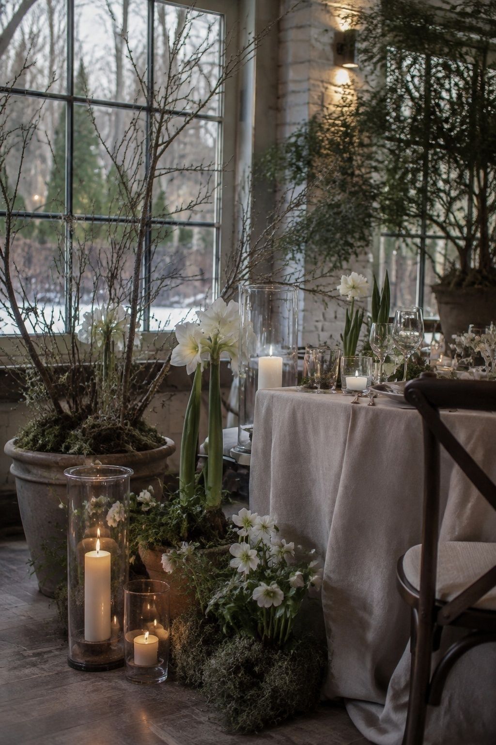 Indoor winter garden theme