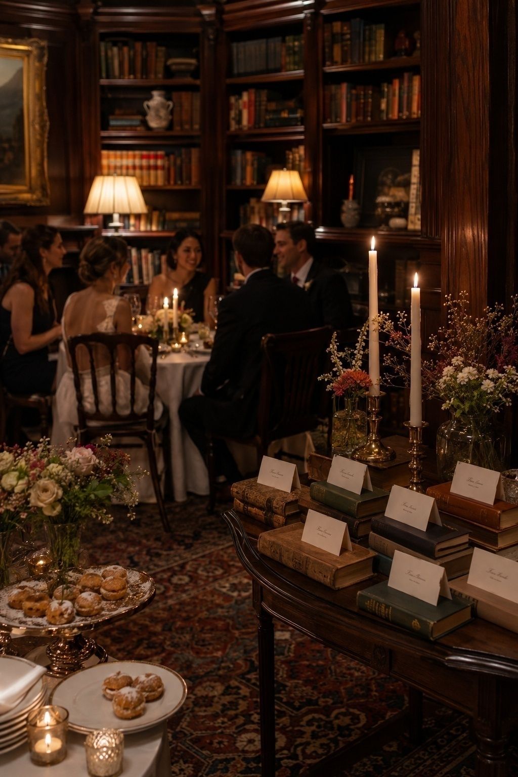 Library or historic house wedding theme