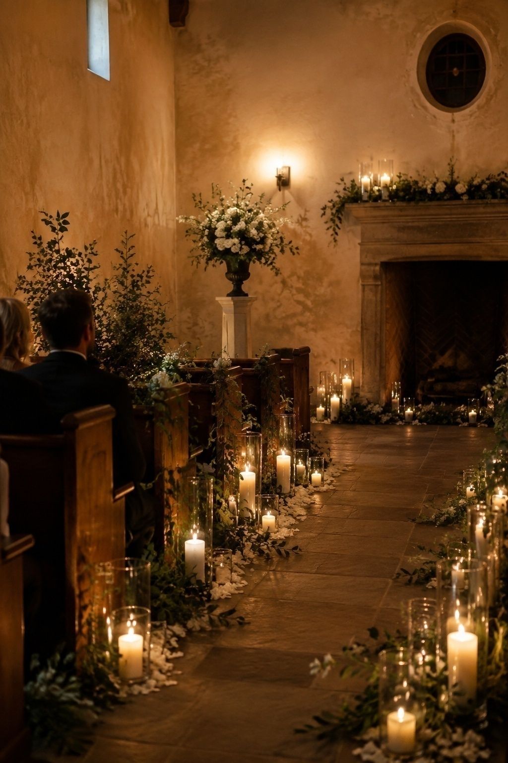 Warm, minimal chapel celebration