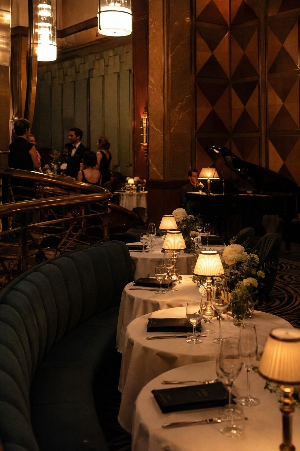 Hotel lounge with Art Deco details