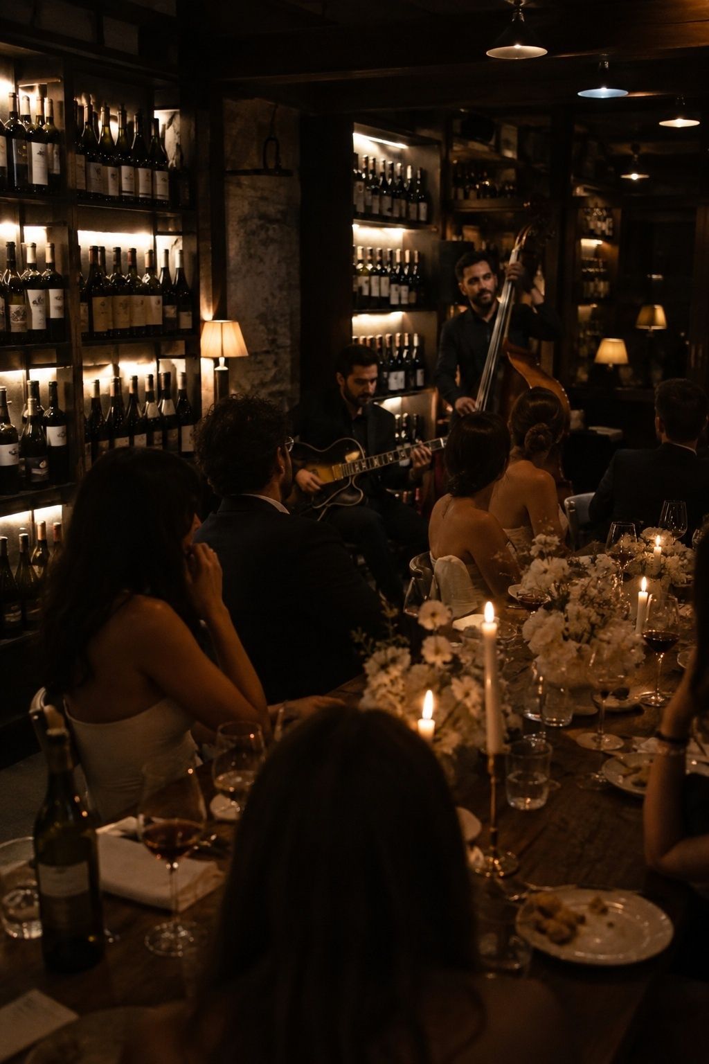 Wine bar with late-night jazz
