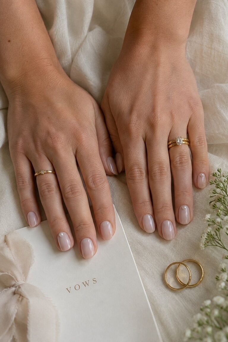 Pearl accent on each ring finger