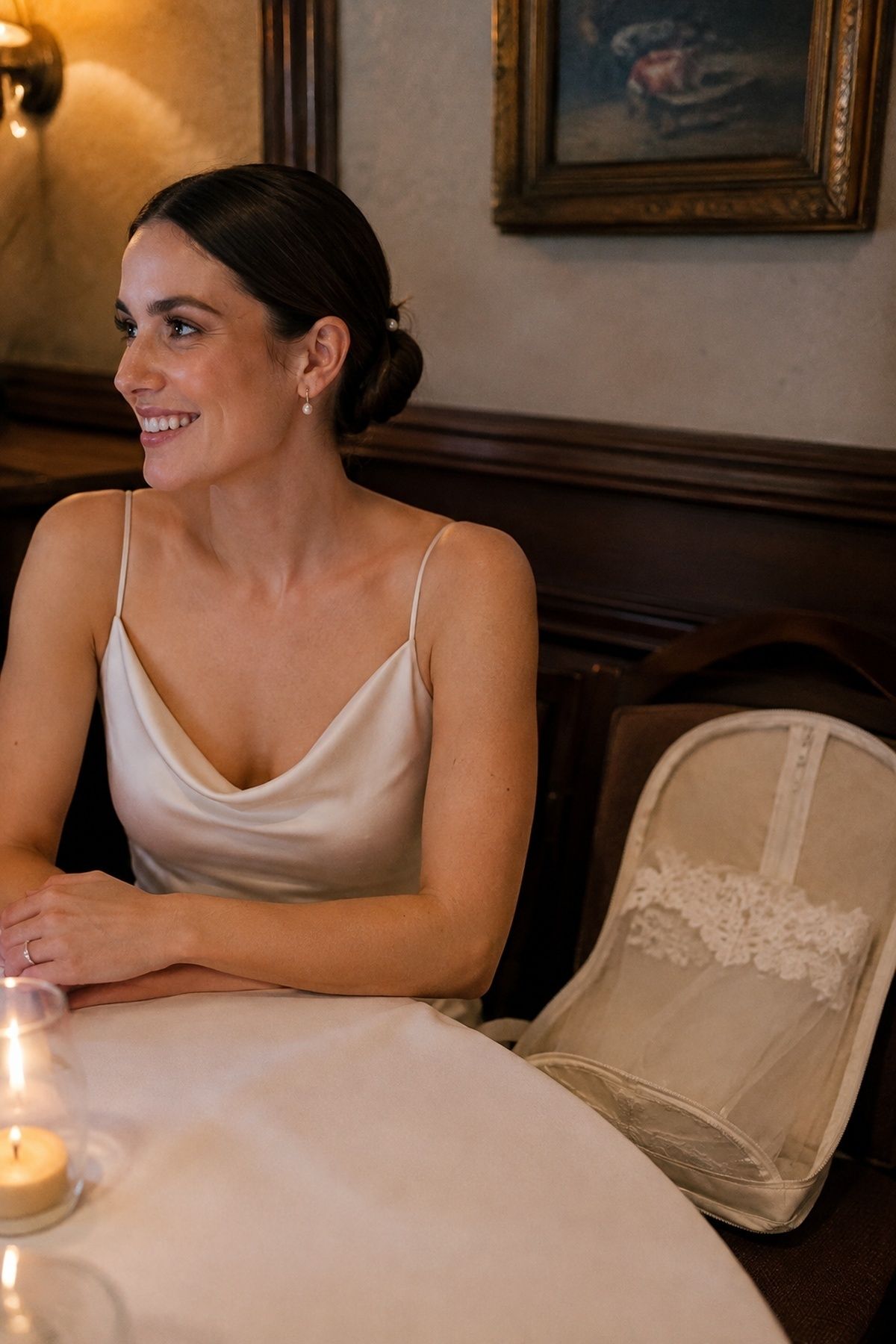 Reception photo with the cap veil removed