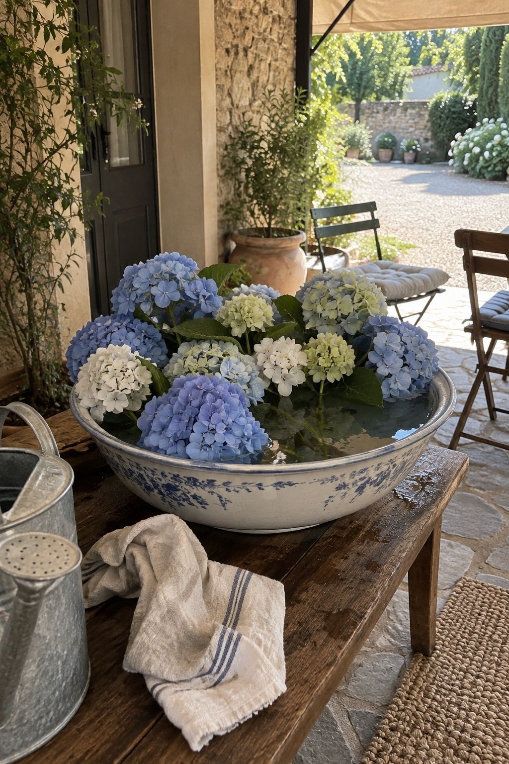 Hydrangeas with plenty of water support
