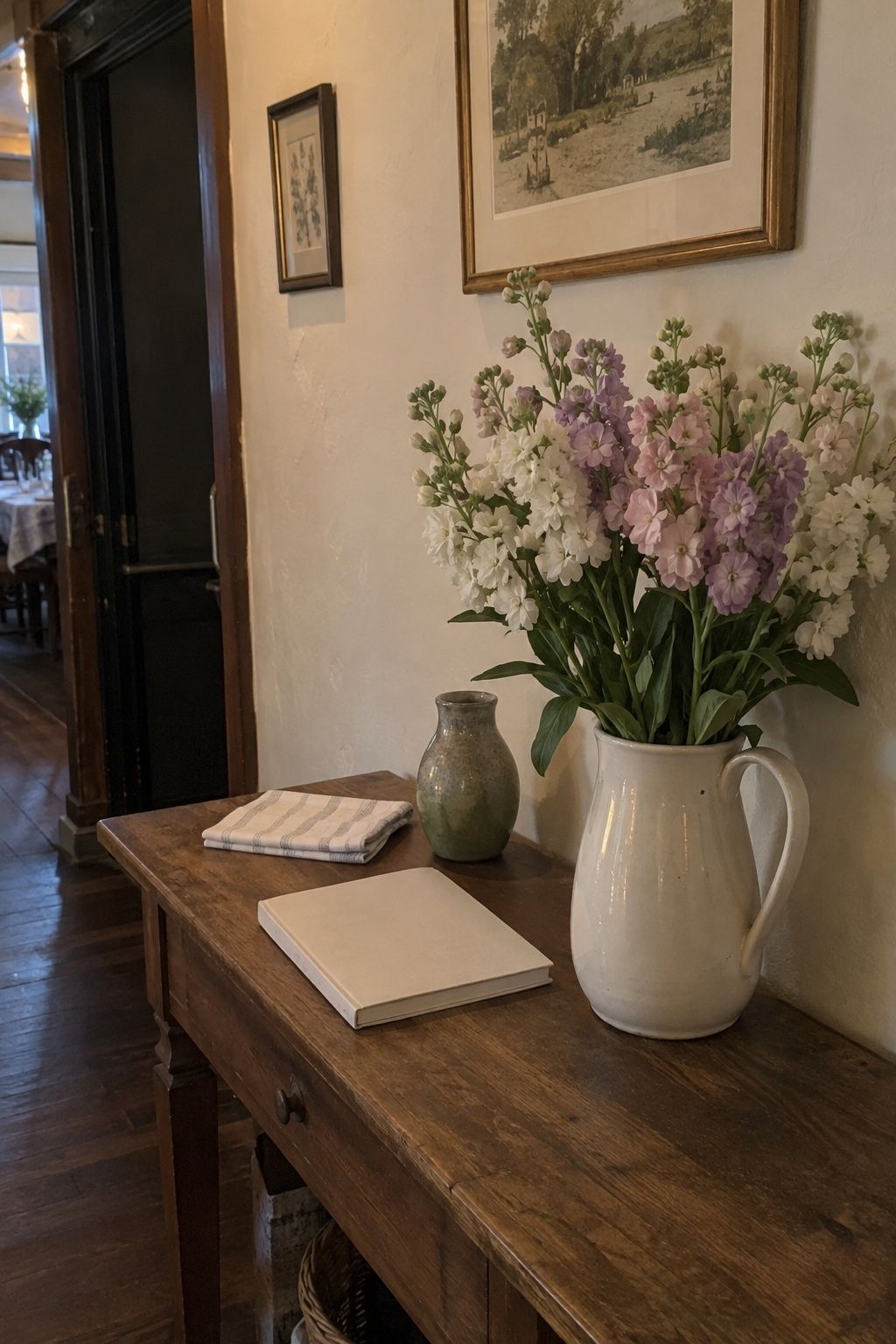 Fragrant stock arranged in a protected spot