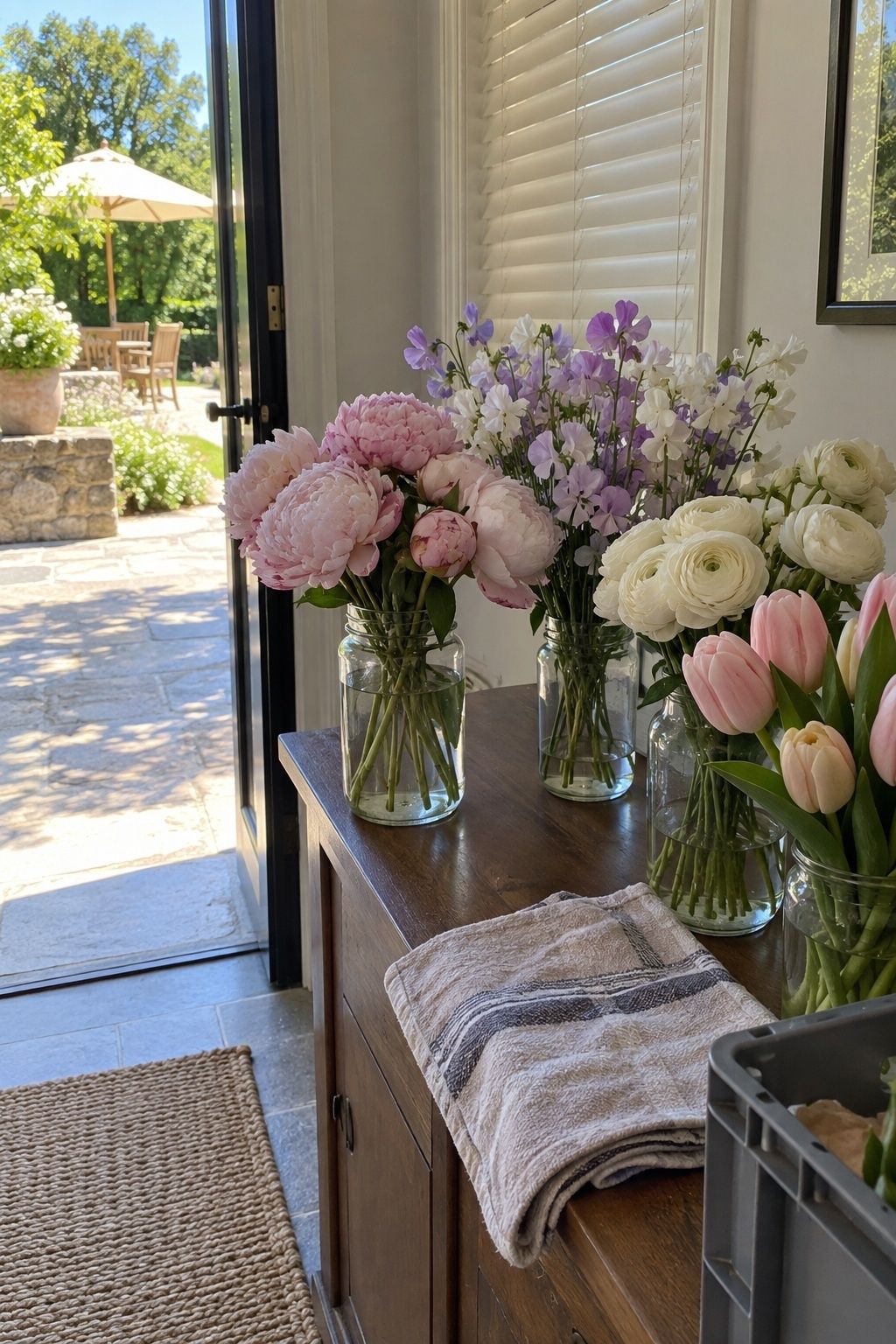 Delicate flowers kept out of full sun