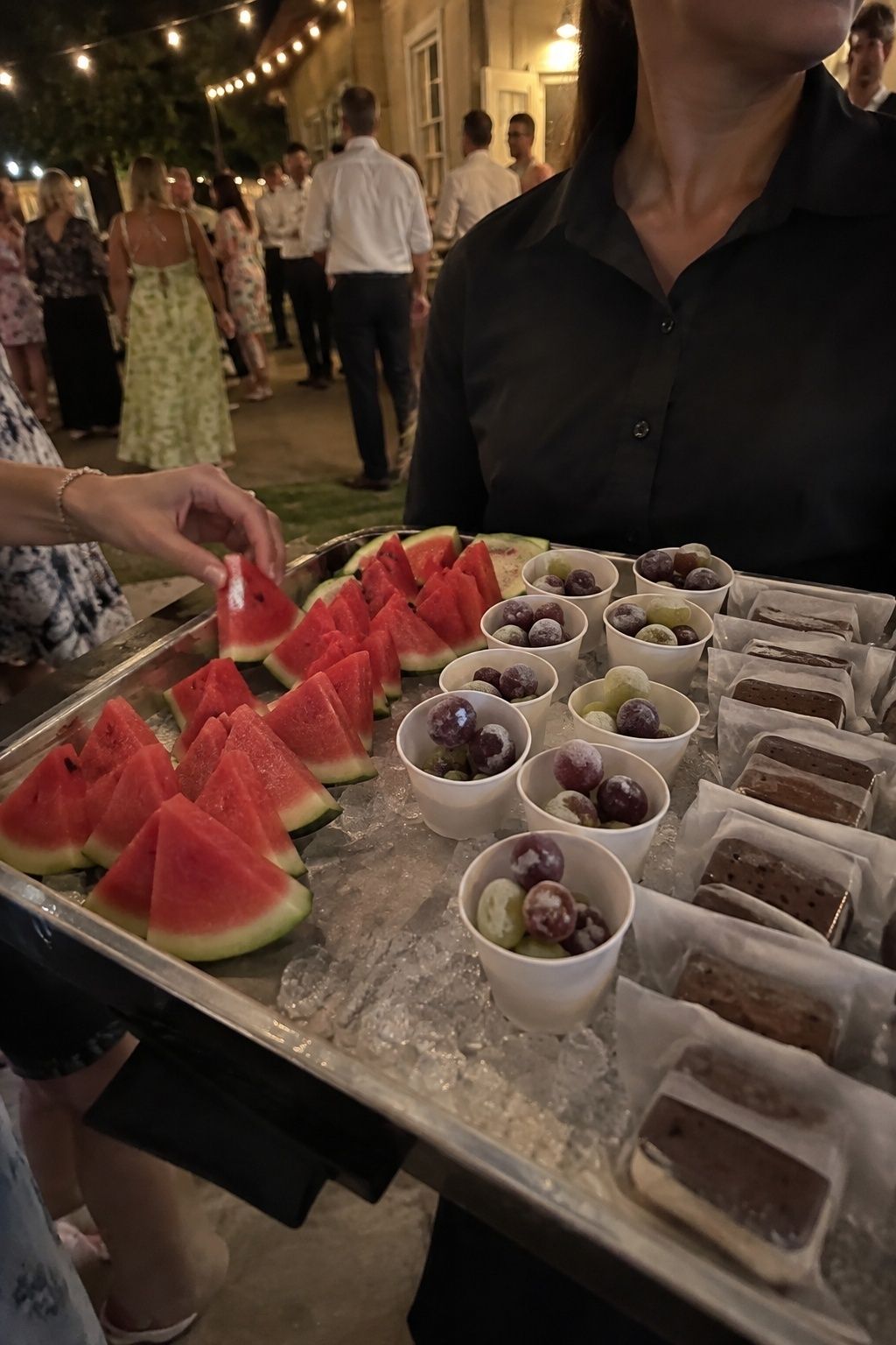Chilled watermelon, frozen grapes, and ice cream sandwiches after dancing