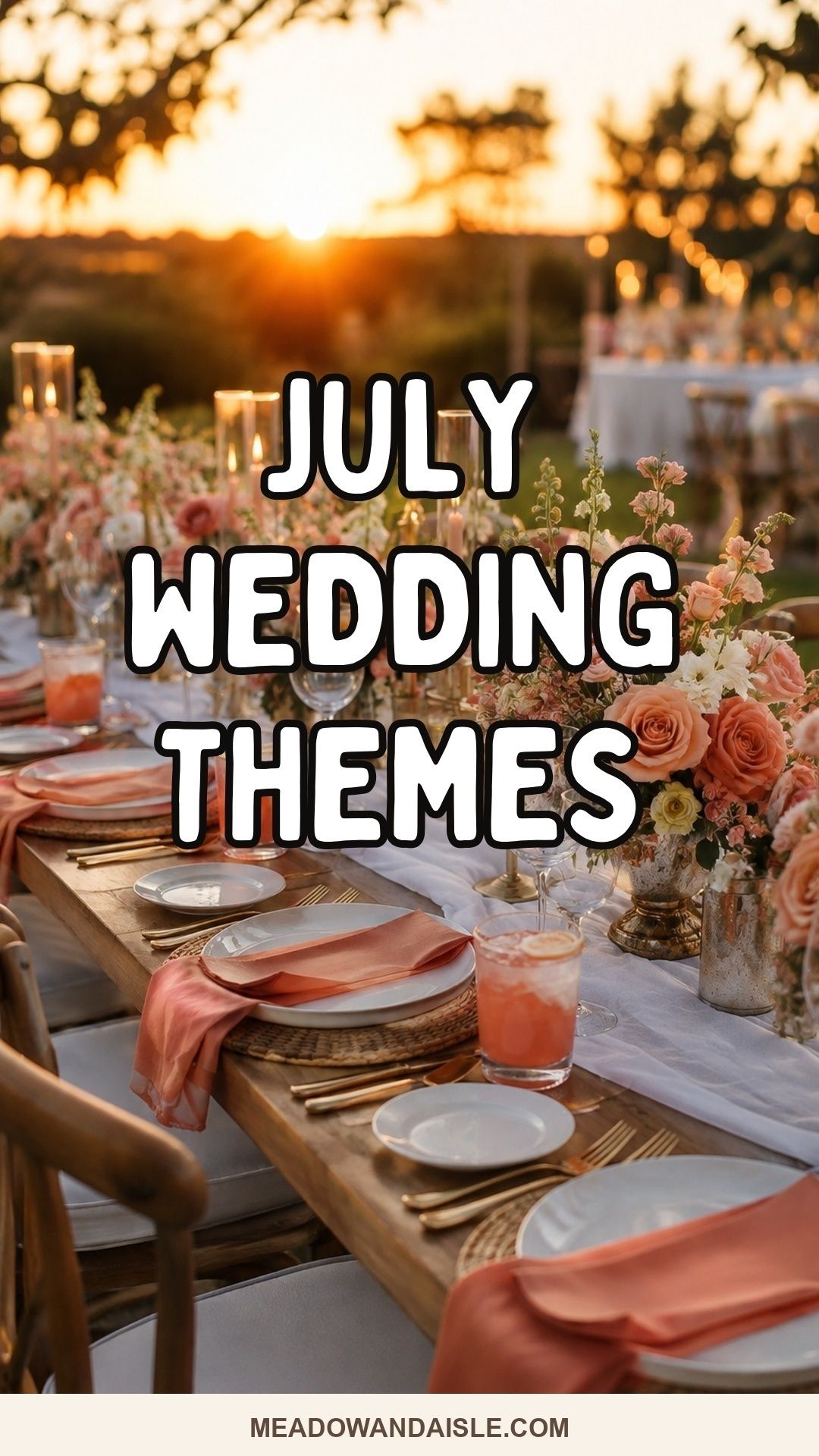 July wedding theme ideas with colorful high-summer reception inspiration