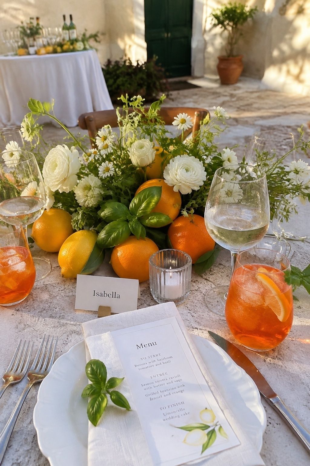 Citrus courtyard wedding