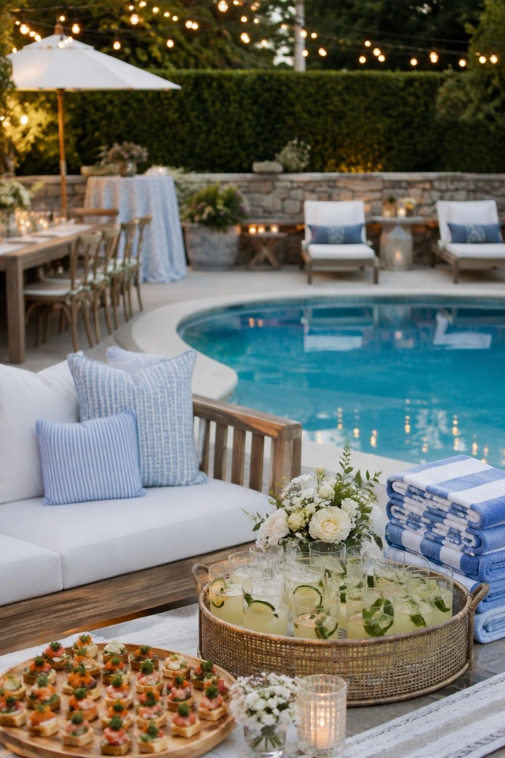 Poolside cocktail reception