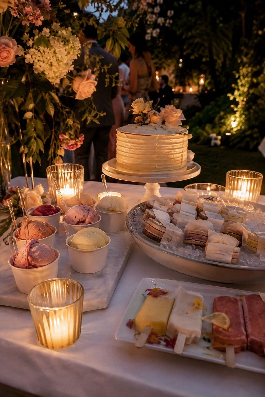 Ice cream and candlelight celebration