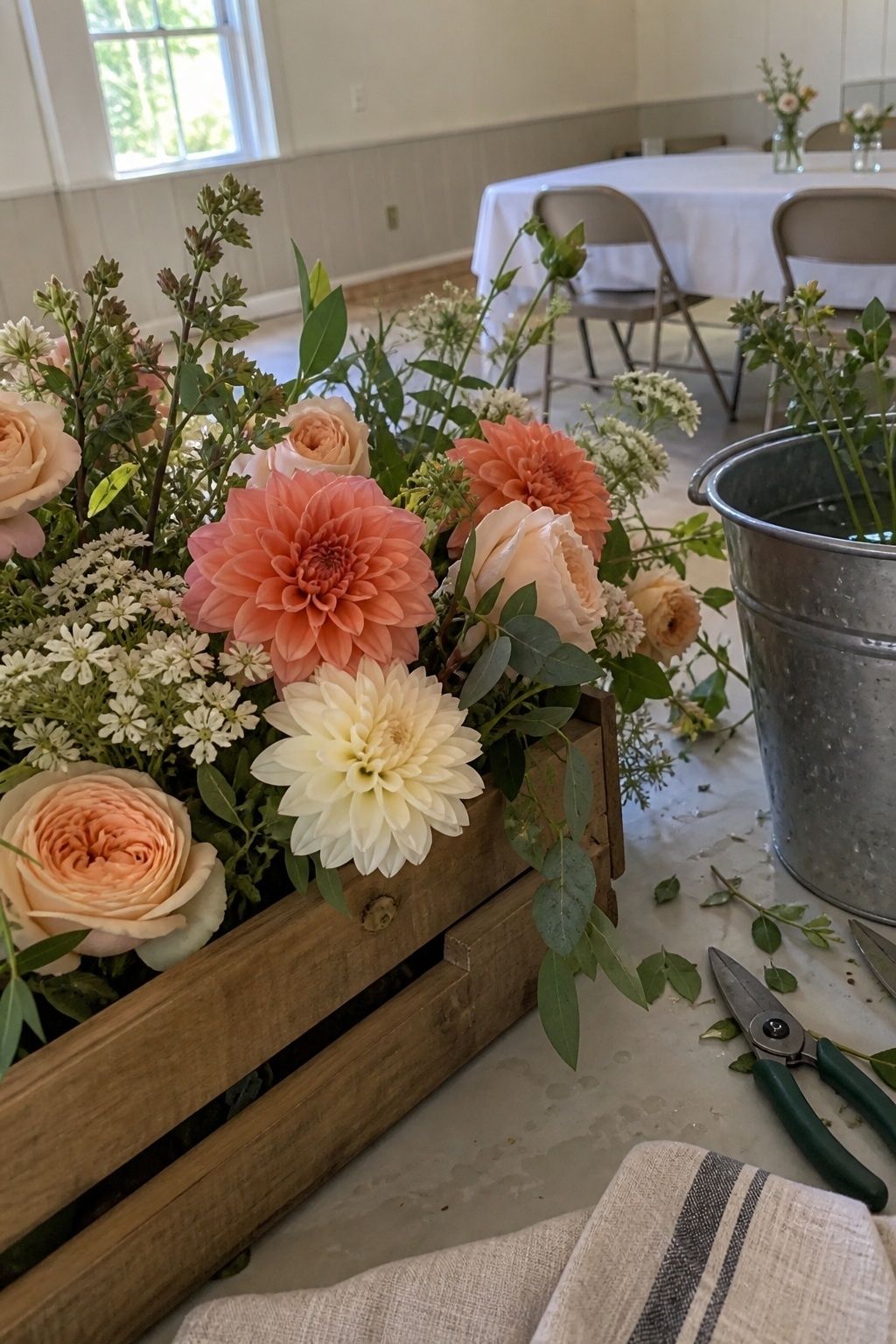 Early-season dahlias for a June wedding