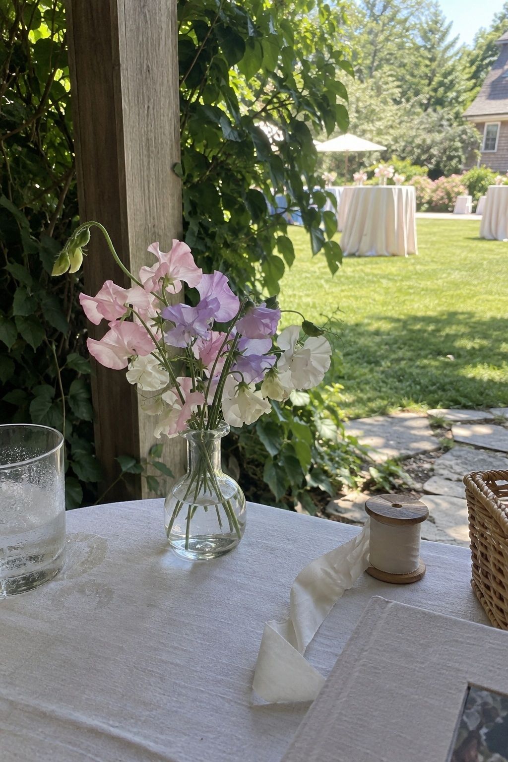 Sweet peas in a June bouquet