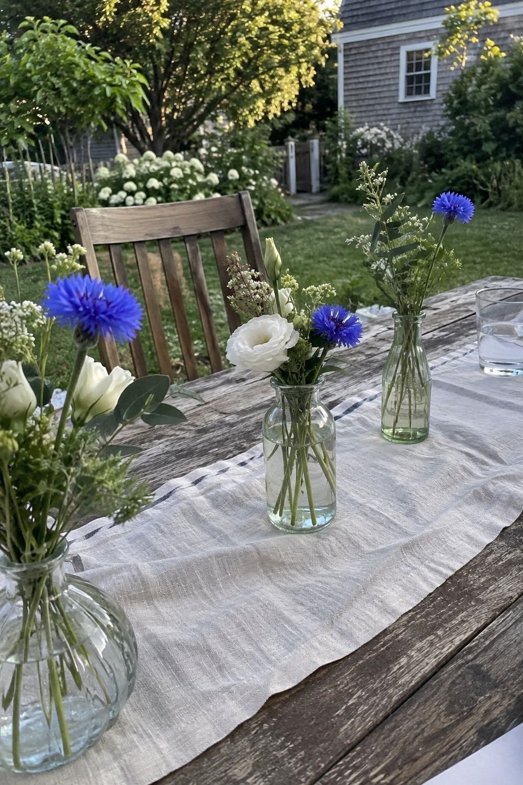 Cornflowers adding casual blue detail