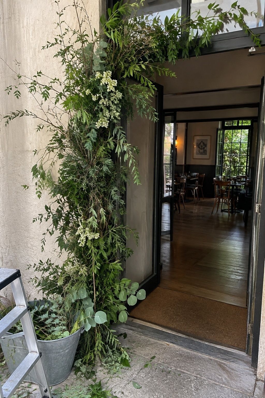 Fresh summer greenery giving arrangements structure
