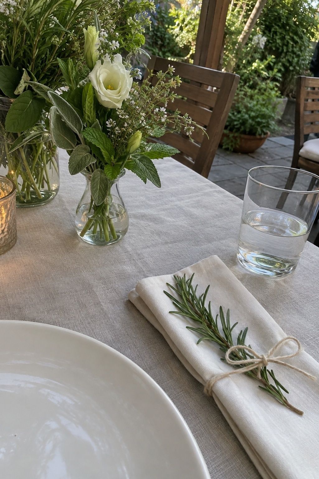 Herbs used in place settings and bouquets