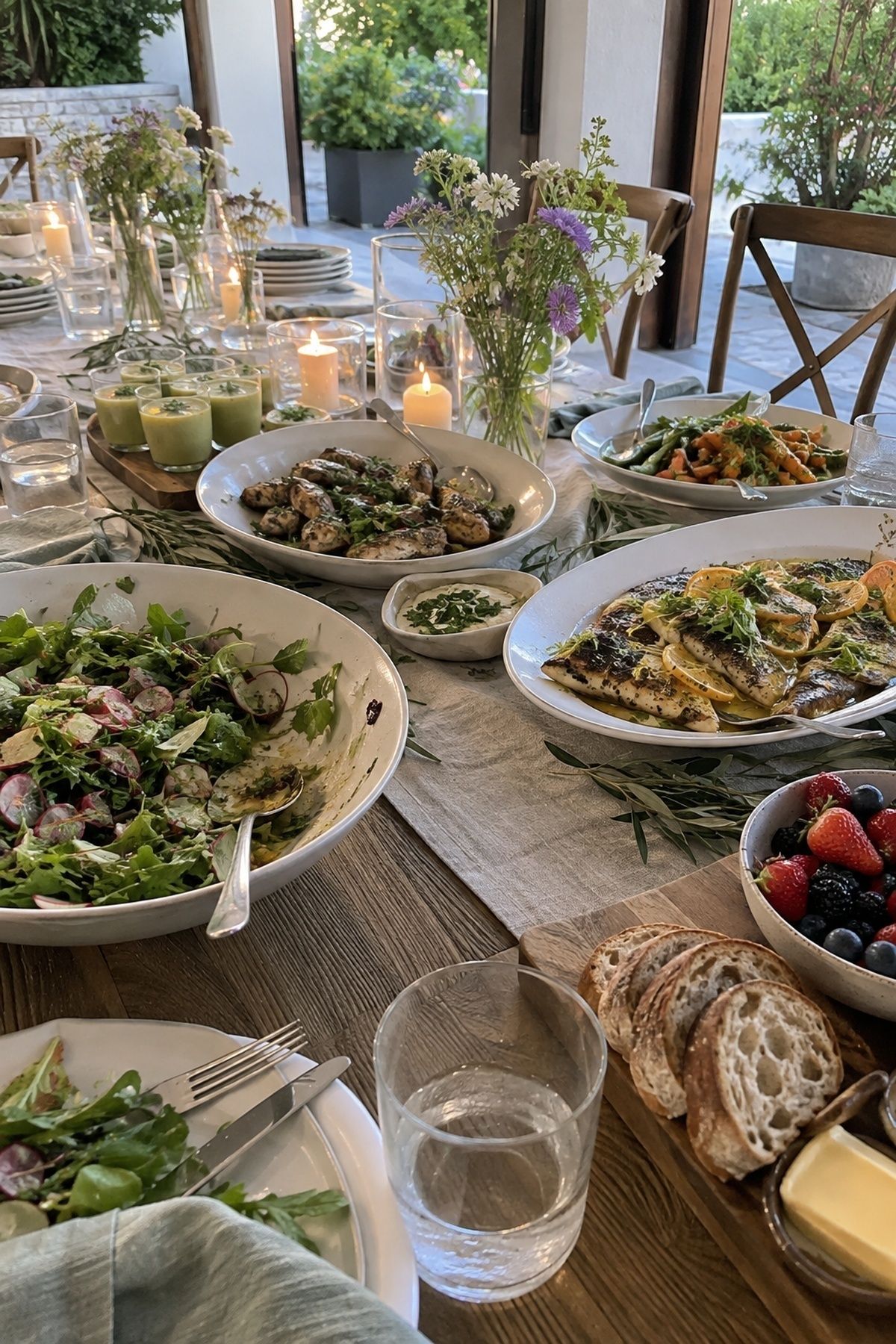 Light seasonal wedding menu