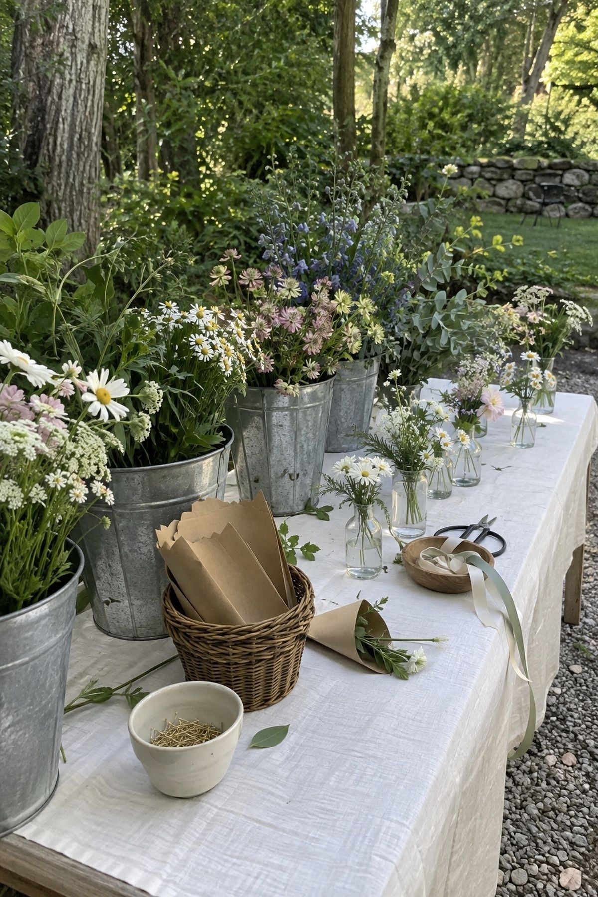 Small floral bar for guests
