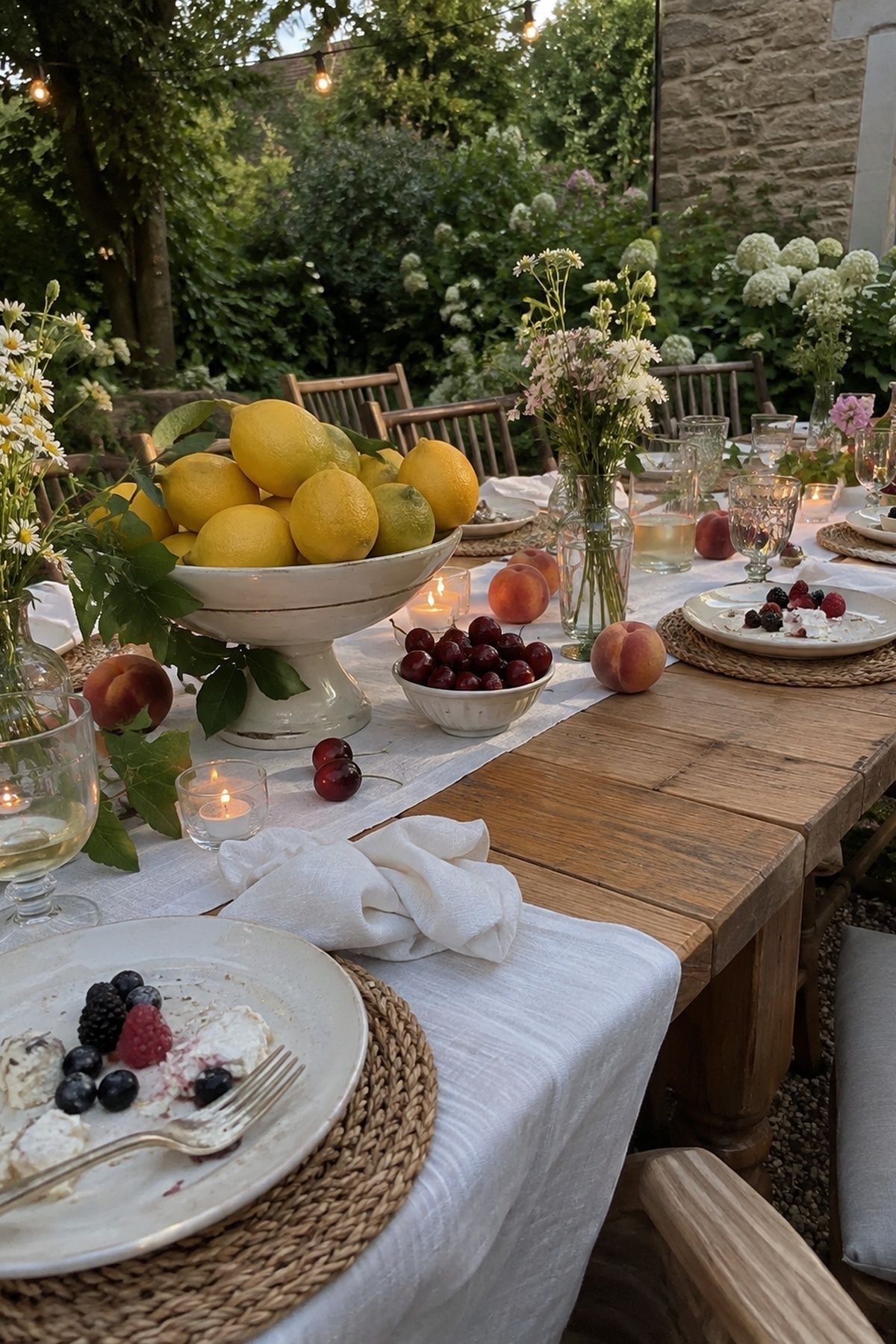 Fresh fruit styled into the wedding decor