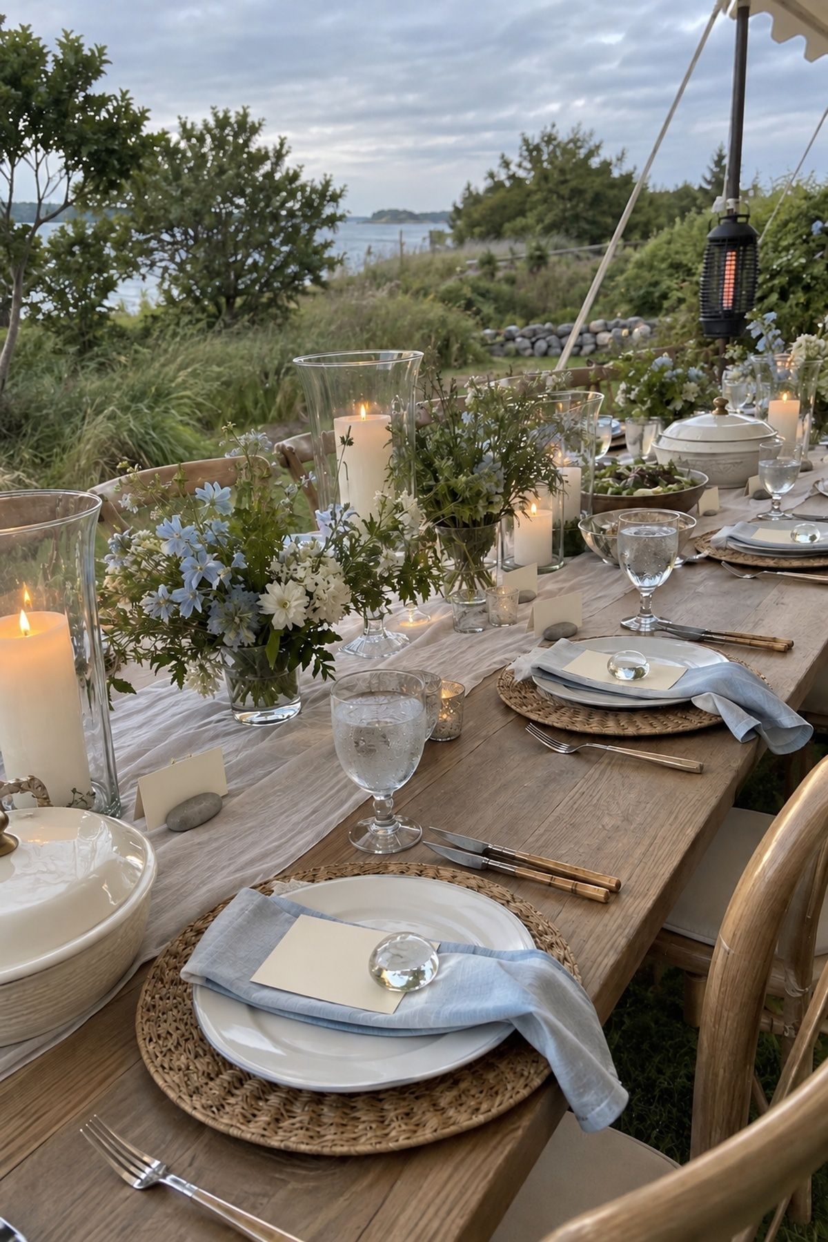 Bug and wind precautions at an outdoor June wedding