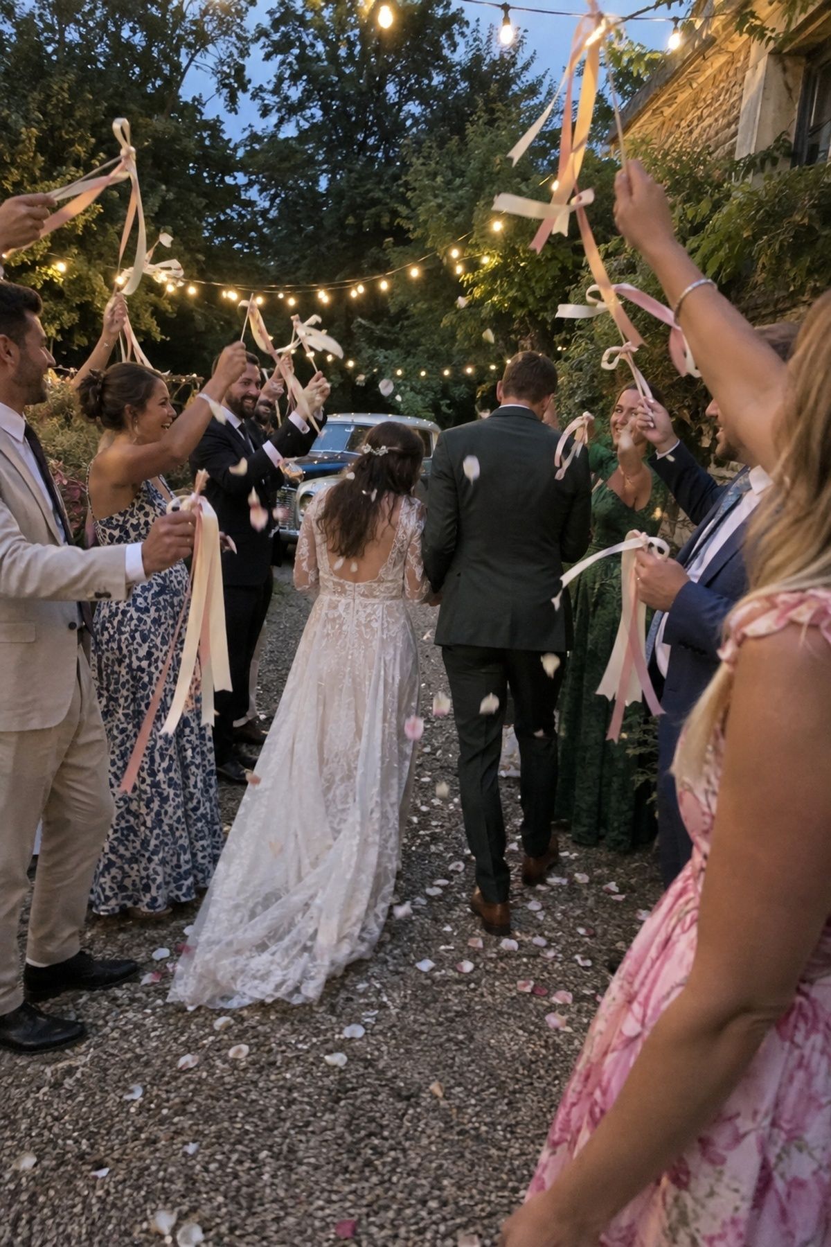 Breezy wedding sendoff