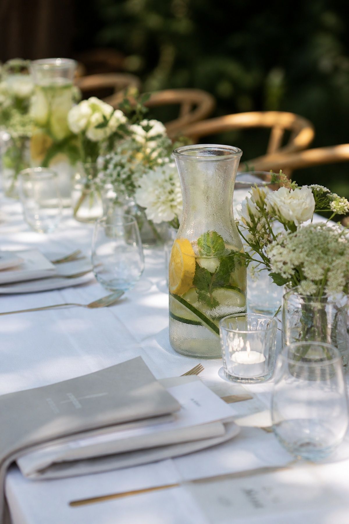 Water carafes with citrus slices