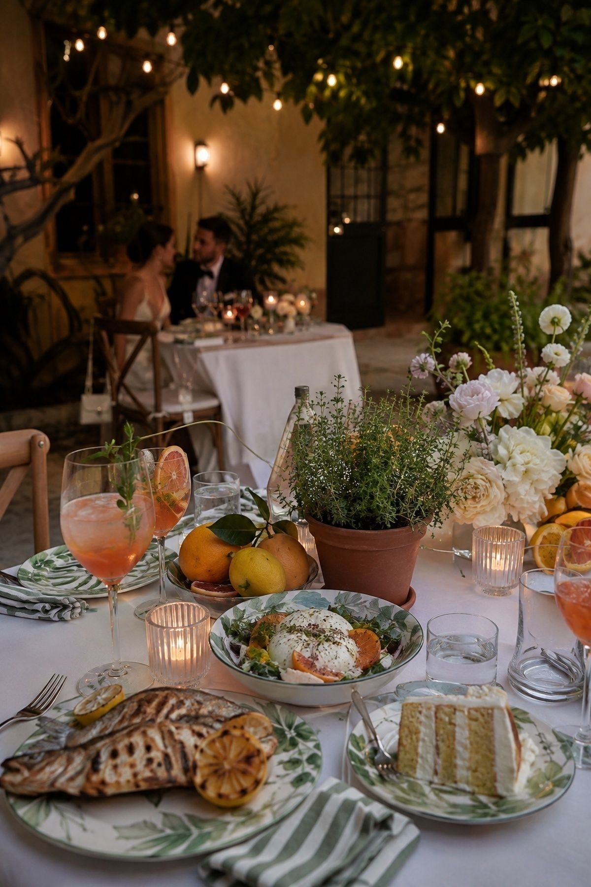 Citrus summer courtyard wedding