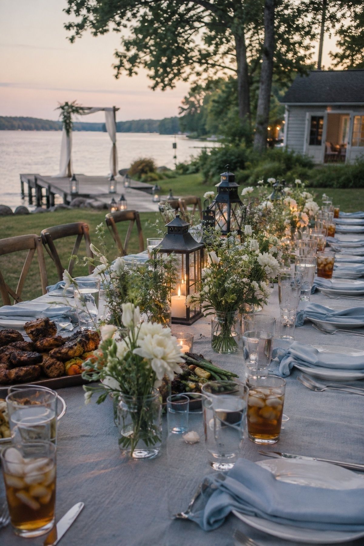 Lakeside supper gathering