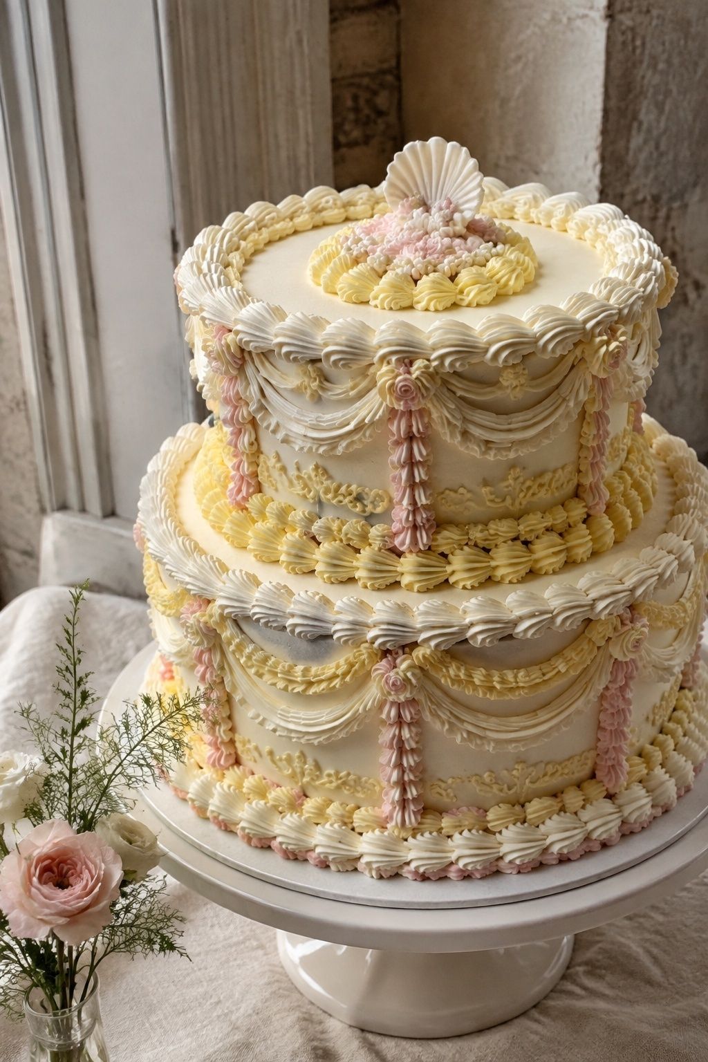 lambeth piping with a twist styled as a kitsch wedding cake idea