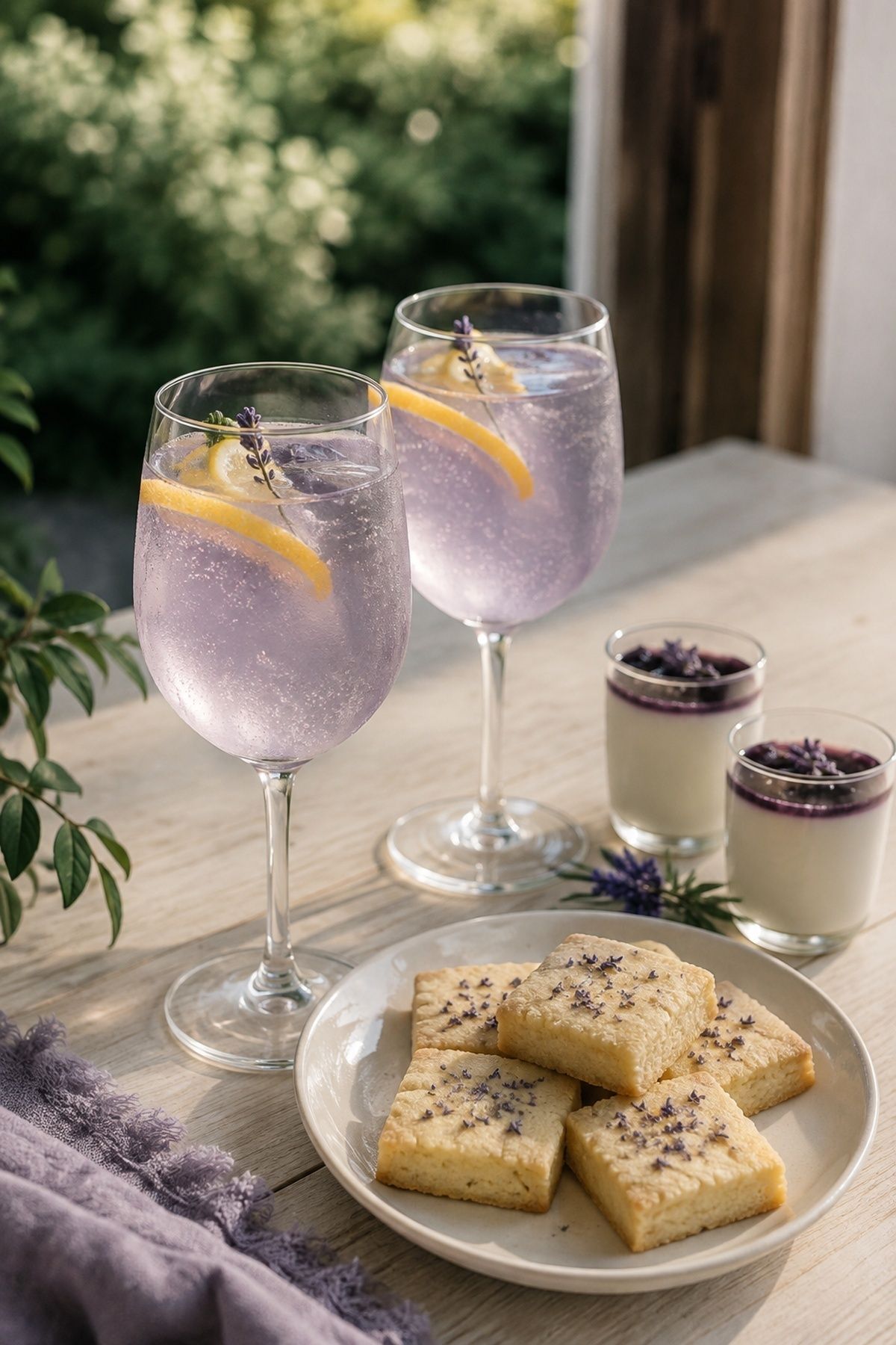 Lavender-infused drink or dessert
