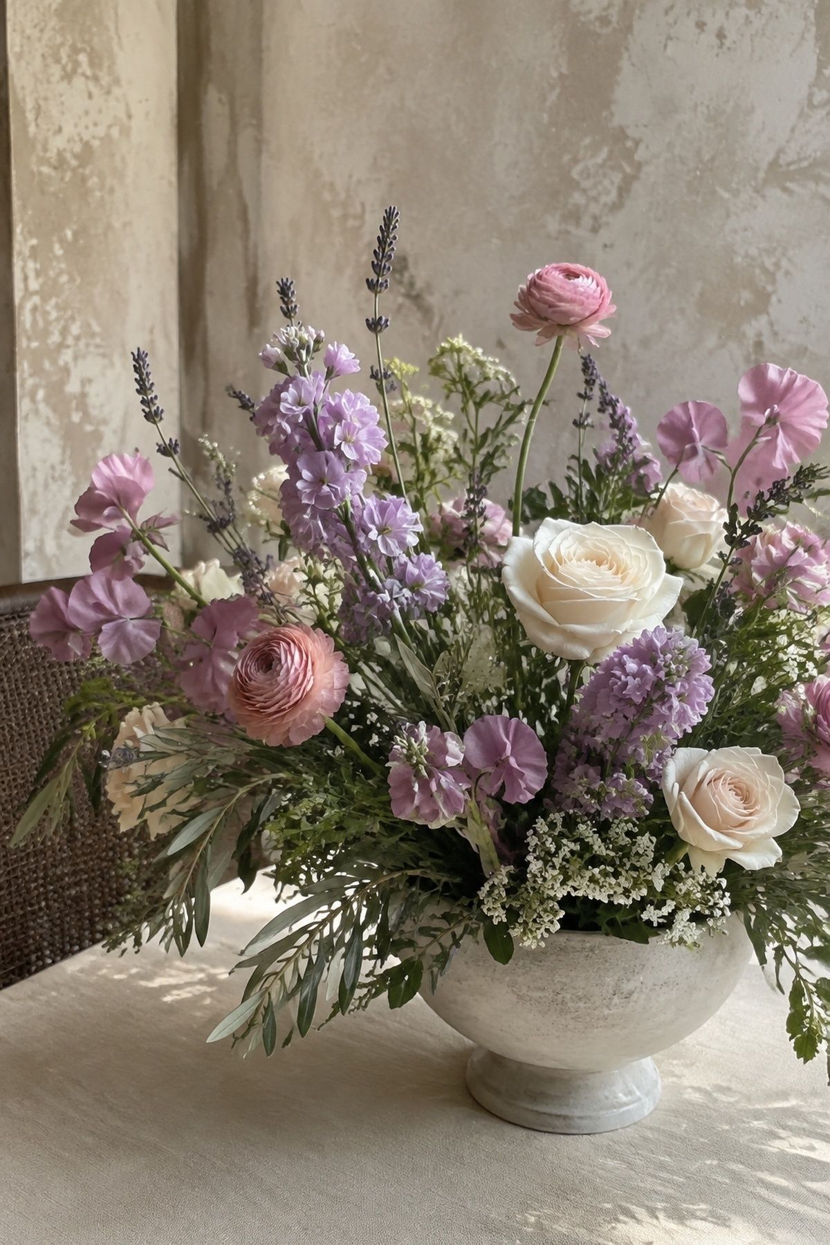 Lavender and dusty rose florals