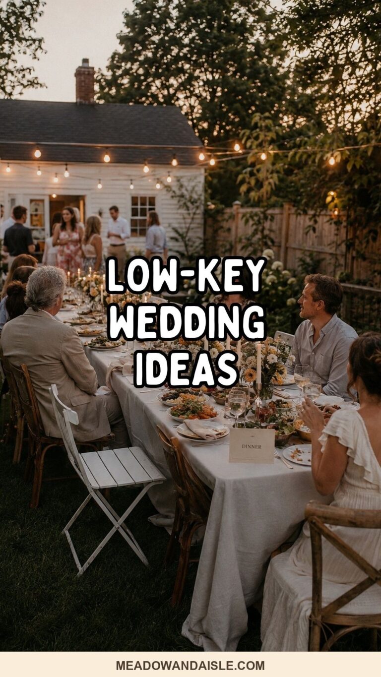 Pinterest pin for low-key wedding planning ideas