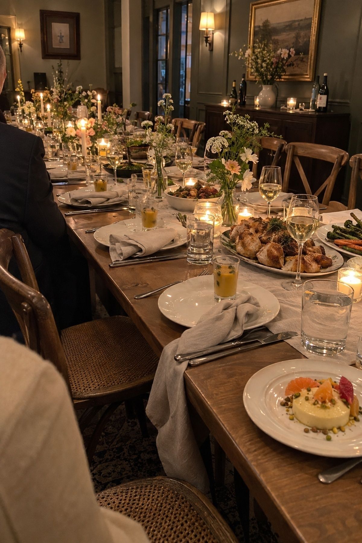 Cozy private dinner reception